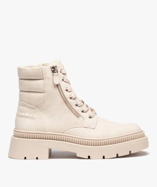 Boots femme unies avec intérieur fourré et à semelle crantée vue2 - GEMO (CASUAL) - GEMO