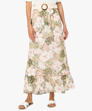 Jupe femme longue à motif tropical vue1 - GEMO(FEMME PAP) - GEMO