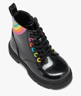Boots bébé fille à paillettes avec détail arc-en-ciel vue5 - GEMO(BEBE DEBT) - GEMO