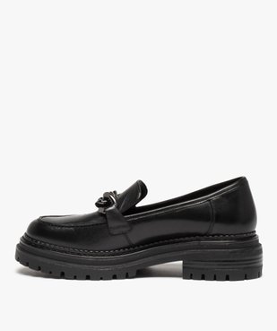 Mocassins femme dessus cuir à semelle crantée - Tanéo vue3 - TANEO - GEMO