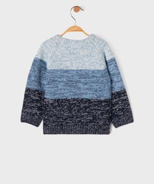 Pull en maille tricolore bébé garçon vue3 - GEMO(BEBE DEBT) - GEMO
