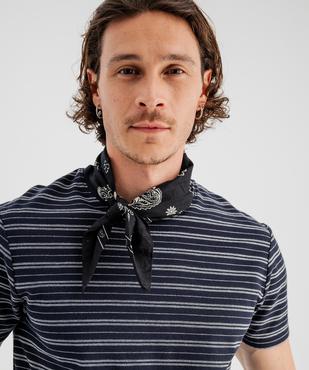 Tee-shirt manches courtes rayé en maille piquée homme vue2 - GEMO 4G HOMME - GEMO