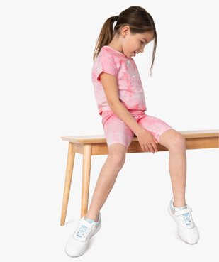 Tee-shirt court fille avec motif scintillant sur l’avant vue5 - GEMO (ENFANT) - GEMO