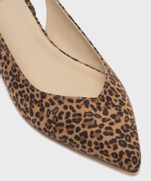 Escarpins slingback à motif léopard et talon plat femme - Follow Me vue6 - FOLLOW ME - GEMO