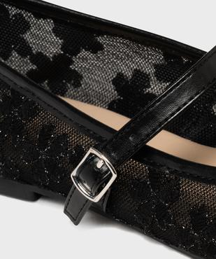 Ballerine à bout carré et bride en tulle brodé femme - Follow Me vue6 - FOLLOW ME - GEMO