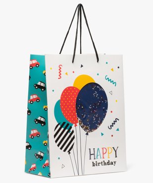 Sac cadeau garçon pour anniversaire avec confettis pailletés vue1 - GEMO (ACCESS) - GEMO