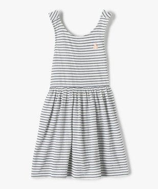 Robe fille rayée à bretelles croisées - LuluCastagnette vue1 - LULUCASTAGNETTE - GEMO