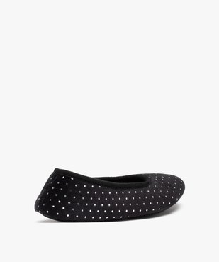 Chaussons femme ballerines en velours à pois métallisés vue4 - GEMO(HOMWR FEM) - GEMO