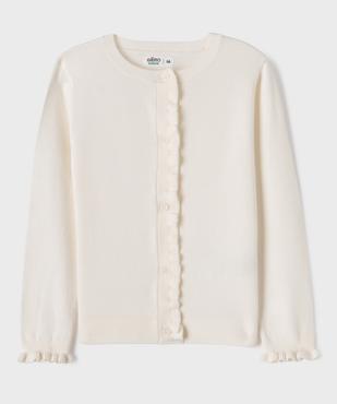 Gilet fin en viscose avec finitions froncées fille vue1 - GEMO 4G FILLE - GEMO