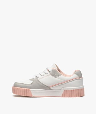 Tennis fille colorées à lacets avec semelle striée vue3 - GEMO (ENFANT) - GEMO