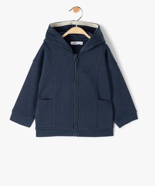 Sweat zippé molletonné à capuche bébé garçon vue1 - GEMO(BEBE DEBT) - GEMO