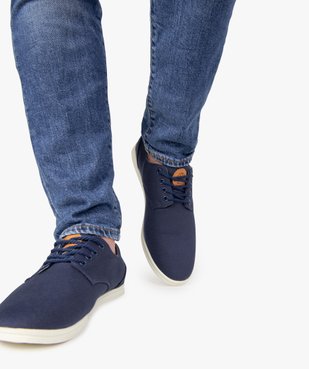 Tennis homme en toile avec lacets en corde vue1 - GEMO (CASUAL) - GEMO