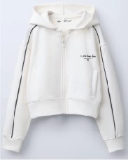 Sweat zippé à capuche avec liserés contrastants fille vue1 - GEMO (ENFANT) - GEMO