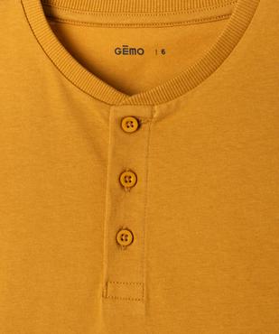 Tee-shirt manches courtes col tunisien garçon vue3 - GEMO (ENFANT) - GEMO