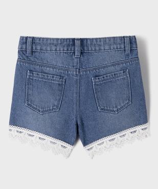 Short en jean avec finitions en dentelle avec taille ajustable fille vue4 - GEMO 4G FILLE - GEMO