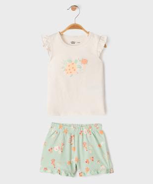 Pyjashort 2 pièces à motifs marins bébé fille vue1 - GEMO 4G BEBE - GEMO