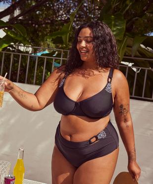 Haut de maillot de bain emboitant à motifs brodés femme grande taille vue1 - GEMO (PLAGE) - GEMO
