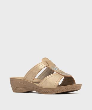 Mules confort à talon compensé et semelle intérieure cuir femme - G'Flex vue2 - G'FLEX - GEMO