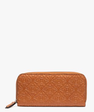 Portefeuille femme en matière texturée à motifs rosaces vue1 - GEMO (ACCESS) - GEMO