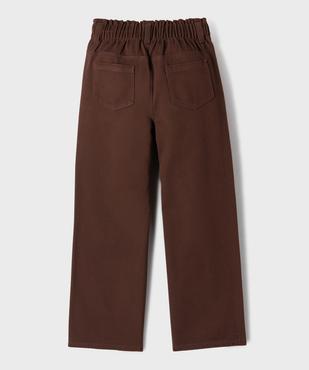 Pantalon straight en toile de coton taille ajustable fille vue3 - GEMO 4G FILLE - GEMO
