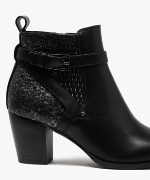 Boots femme à talon dessus multi-matières vue6 - GEMO(URBAIN) - GEMO