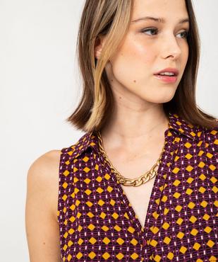 Chemise sans manches imprimée avec nœud dans le bas femme vue3 - GEMO 4G FEMME - GEMO