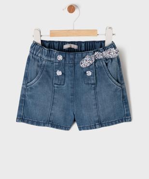 Short en jean à pont bébé fille  - LuluCastagnette vue1 - LULU CASTAGNETTE G4G D - GEMO