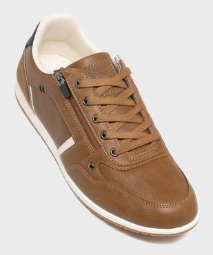 Baskets basses à lacets et zip homme - Urban Steps vue5 - URBAN STEPS - GEMO