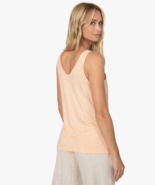Haut de pyjama femme à col dentelle avec coton bio vue2 - GEMO C4G FEMME - GEMO