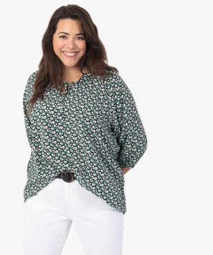 Blouse femme imprimée à manches 3/4 et col fantaisie vue2 - GEMO (G TAILLE) - GEMO