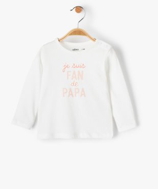 Tee-shirt à manches longues message pailleté bébé fille vue1 - 1E PRIX BY GEMO - GEMO