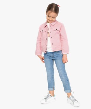 Jean fille coupe Slim avec fleurs brodées – Lulu Castagnette vue6 - LULUCASTAGNETTE - GEMO