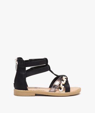 Sandales fille zippées à tige montante et brides métallisées vue1 - GEMO (ENFANT) - GEMO