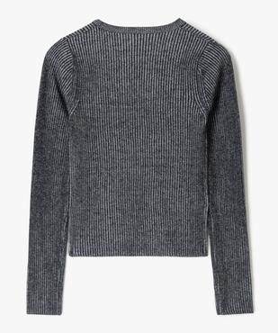Pull en maille côtelée bicolore à col rond fille vue3 - GEMO (JUNIOR) - GEMO