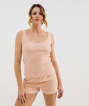 Débardeur lingerie en maille côtelée femme vue1 - GEMO 4G FEMME - GEMO