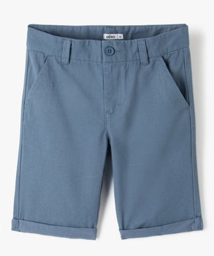 Bermuda coupe chino regular en toile de coton garçon vue1 - GEMO 4G GARCON - GEMO