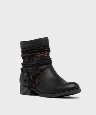 Boots fourrées femme semelle crantée tige plissée vue2 - EMILIA ROSA - GEMO