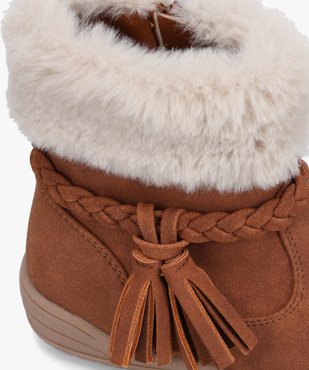 Boots fille avec tige en maille peluche  vue6 - GEMO (ENFANT) - GEMO