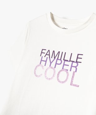 Tee-shirt fille à manches courtes avec inscription pailletée vue2 - GEMO (ENFANT) - GEMO