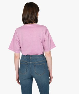 Tee-shirt femme à manches courtes coupe ample vue3 - GEMO(FEMME PAP) - GEMO