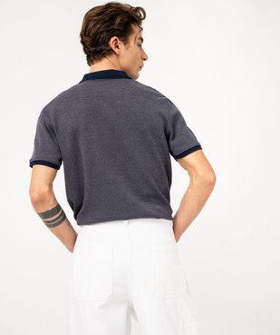 Polo manches courtes en maille fantaisie homme vue3 - GEMO (HOMME) - GEMO