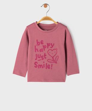 Tee-shirt manches longues imprimé bébé fille vue1 - GEMO 4G BEBE - GEMO