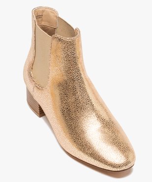 Boots femme unies style chelsea à talon carré vue5 - GEMO (CASUAL) - GEMO