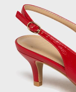 Escarpins vernis kitten heels à bout pointu et talon ouvert femme vue6 - FOLLOW ME - GEMO