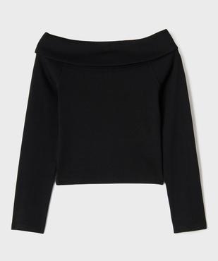 Tee-shirt manches longues à col Bardot fille vue3 - GEMO 4G FILLE - GEMO