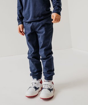 Pantalon jogger en twill de coton taille élastique garçon vue5 - GEMO (ENFANT) - GEMO