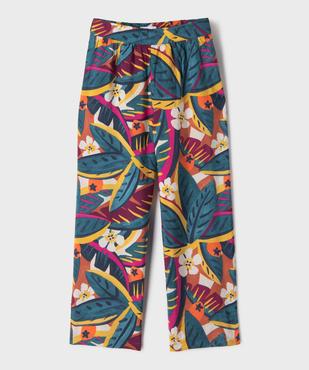 Pantalon large en viscose imprimée fille vue1 - GEMO 4G FILLE - GEMO