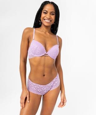 Shorty en dentelle fleurie transparente femme vue3 - GEMO(HOMWR FEM) - GEMO