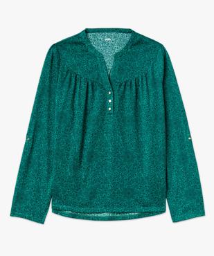 Tee-shirt à manches longues imprimé avec col boutonné femme vue4 - GEMO 4G FEMME - GEMO