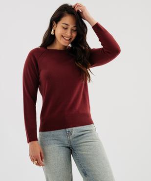Pull col rond en maille fine femme vue1 - GEMO(FEMME PAP) - GEMO